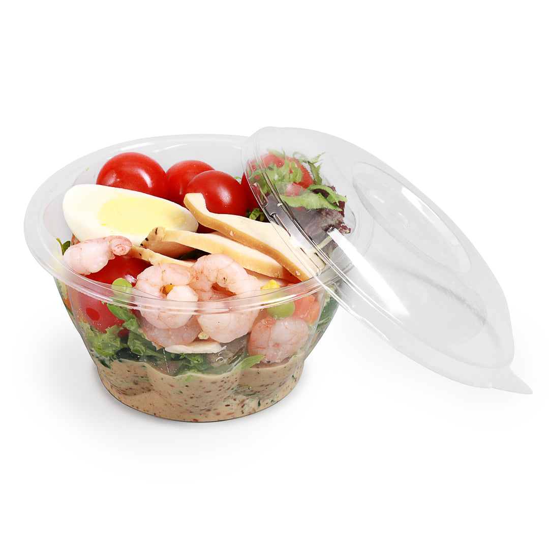 Thermo Tek 16 oz Clear Plastic Ergo-Grip Bowl - 4 3/4" x 4 3/4" x 2 1/2" - 500 count box