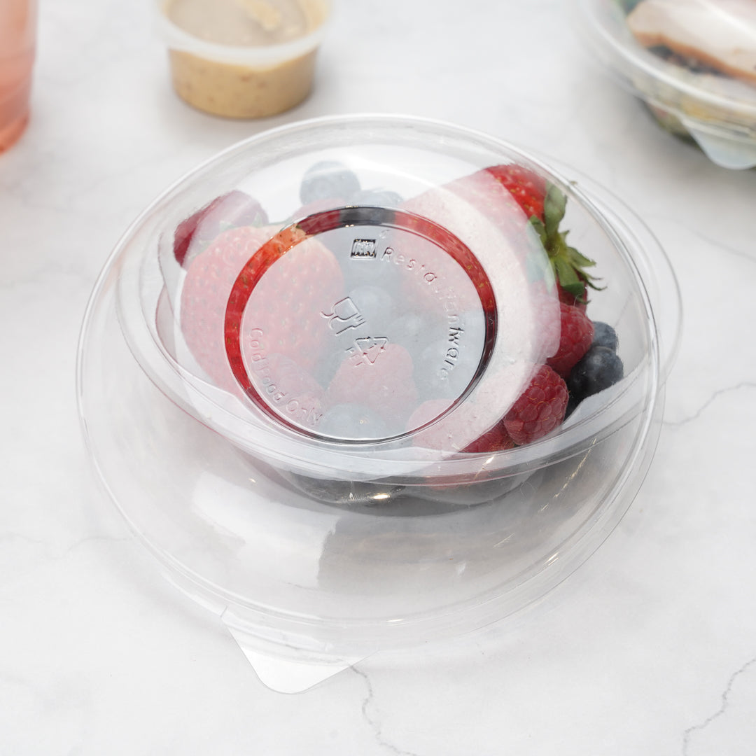 Thermo Tek Clear Plastic Ergo-Grip Bowl Lid - Fits 8 / 12 / 16 oz - 500 count box