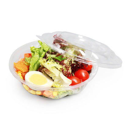 Thermo Tek 24 oz Clear Plastic Ergo-Grip Bowl - 6 3/4" x 6 3/4" x 2 1/4" - 500 count box