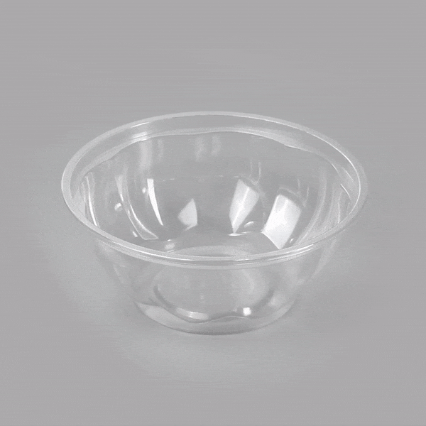 Thermo Tek 32 oz Clear Plastic Ergo-Grip Bowl - 6 3/4" x 6 3/4" x 2 3/4" - 500 count box