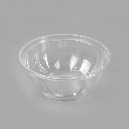 Thermo Tek 32 oz Clear Plastic Ergo-Grip Bowl - 6 3/4" x 6 3/4" x 2 3/4" - 500 count box