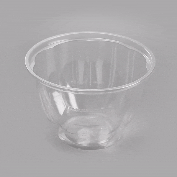 Thermo Tek 48 oz Clear Plastic Ergo-Grip Bowl - 6 3/4" x 6 3/4" x 4 1/4" - 500 count box