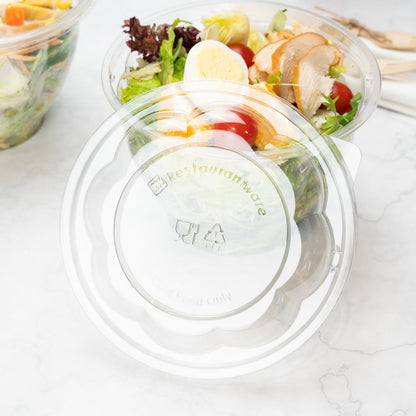 Thermo Tek Clear Plastic Ergo-Grip Bowl Lid - Fits 24 / 32 / 48 oz - 50 count box