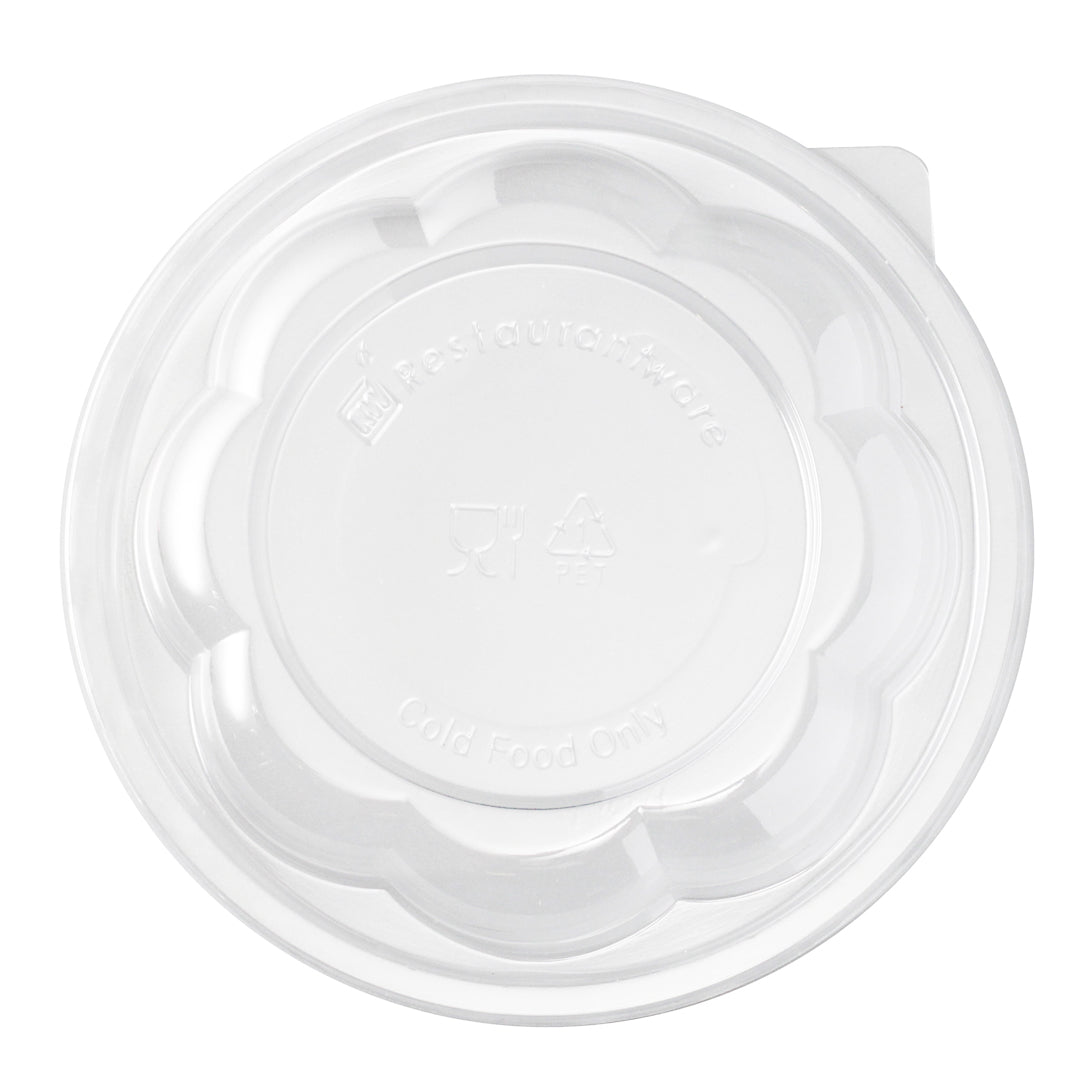 Thermo Tek Clear Plastic Ergo-Grip Bowl Lid - Fits 24 / 32 / 48 oz - 50 count box