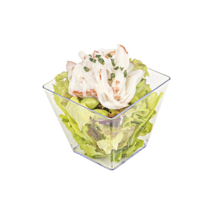 Mini Serve 4 oz Square Clear Plastic Small Kova Cup - 2 1/4" x 2 1/4" x 2" - 20 count box