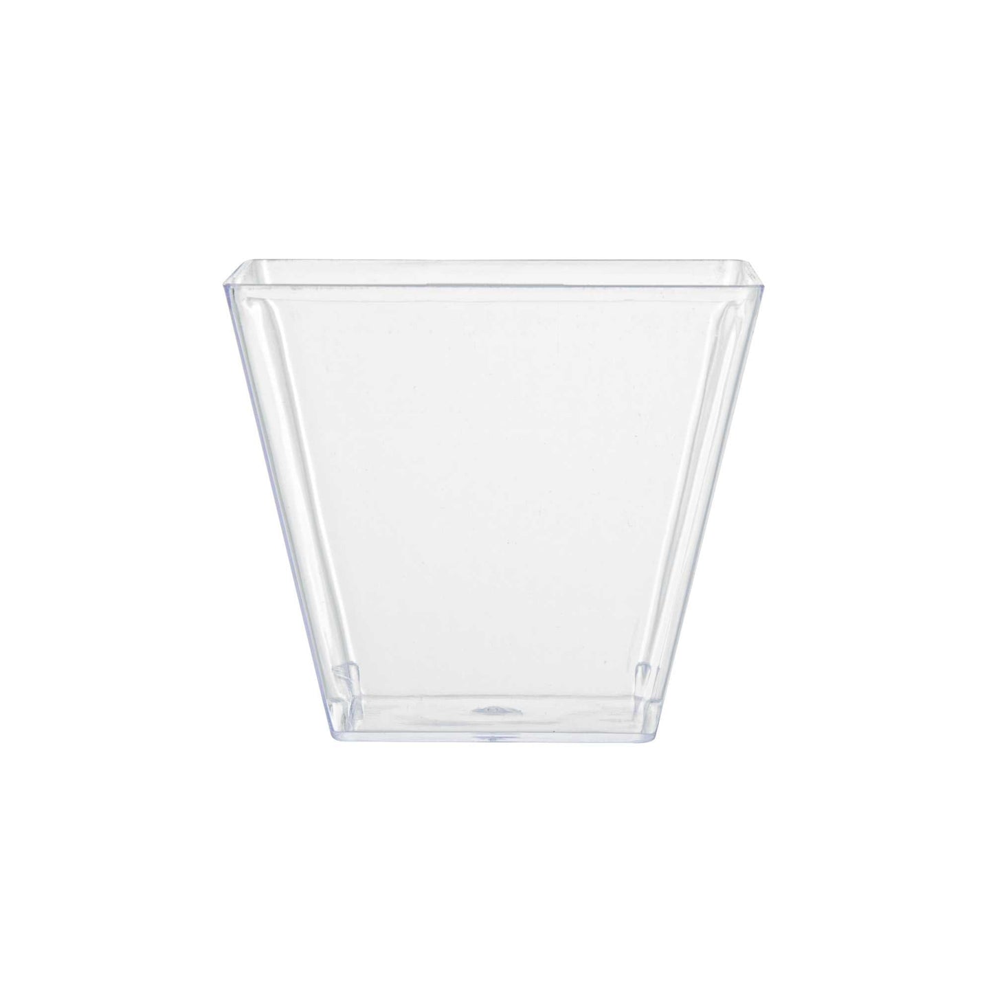 Mini Serve 4 oz Square Clear Plastic Small Kova Cup - 2 1/4" x 2 1/4" x 2" - 20 count box