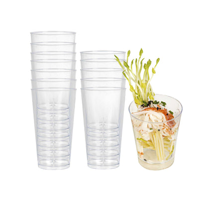 Mini Serve 3 oz Round Clear Plastic Cannello Dessert Glass - 1 3/4" x 1 3/4" x 3 1/4" - 20 count box