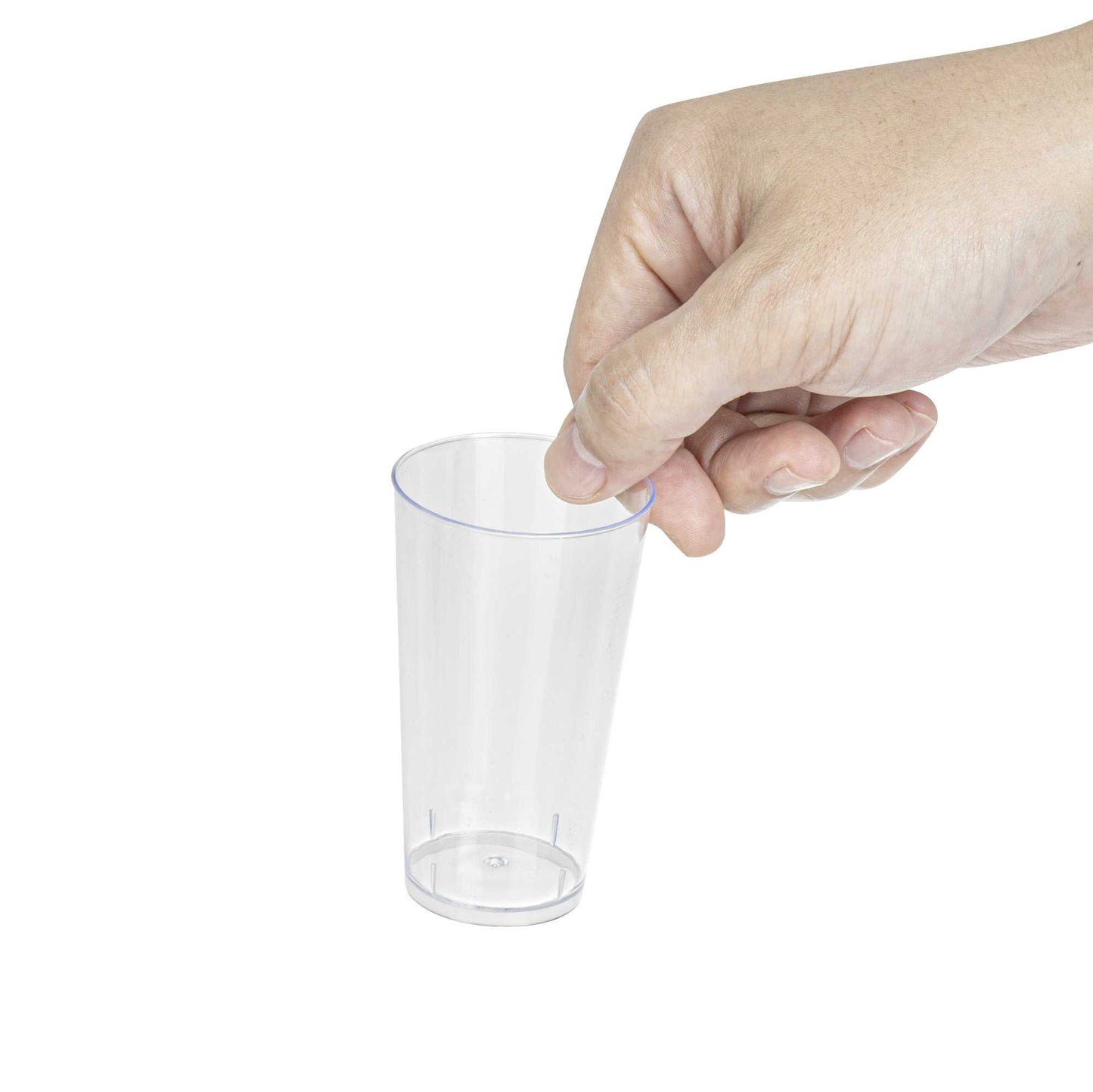 Mini Serve 3 oz Round Clear Plastic Cannello Dessert Glass - 1 3/4" x 1 3/4" x 3 1/4" - 100 count box
