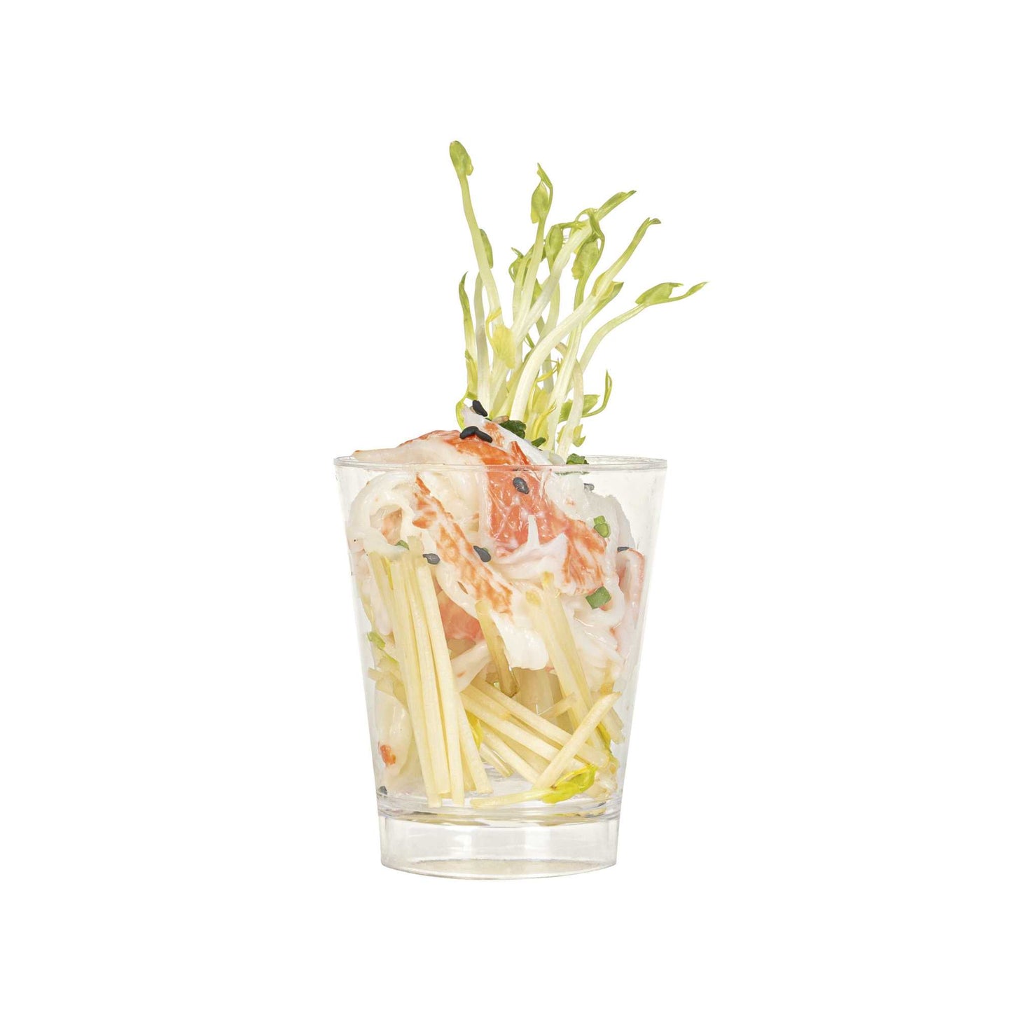 Mini Serve 3 oz Round Clear Plastic Cannello Dessert Glass - 1 3/4" x 1 3/4" x 3 1/4" - 100 count box