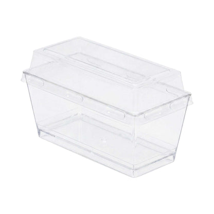 Sweet Vision 5 oz Rectangle Clear Plastic Cake / Dessert Container - with Lid - 4" x 2" x 1 3/4" - 100 count box