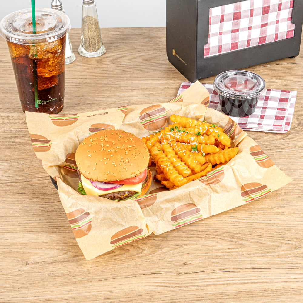 Chef 101 Oval Black Plastic Fast Food Serving Basket - 10 1/2" x 7 1/4" x 1 1/2" - 10 count box