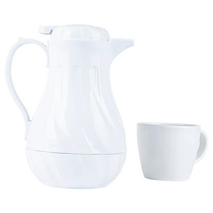 Restpresso 20 oz White Thermal Coffee Carafe / Server - 6 1/2" x 5" x 8" - 1 count box