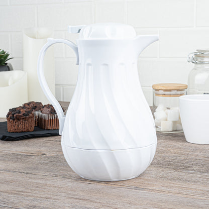 Restpresso 20 oz White Thermal Coffee Carafe / Server - 6 1/2" x 5" x 8" - 1 count box