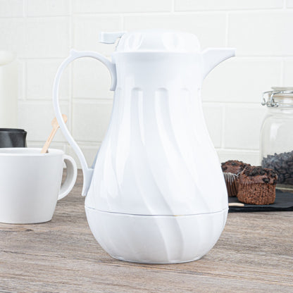 Restpresso 20 oz White Thermal Coffee Carafe / Server - 6 1/2" x 5" x 8" - 10 count box
