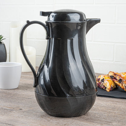 Restpresso 42 oz Black Thermal Coffee Carafe / Server - 8" x 6" x 10" - 1 count box