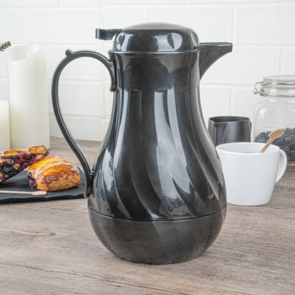 Restpresso 42 oz Black Thermal Coffee Carafe / Server - 8" x 6" x 10" - 10 count box