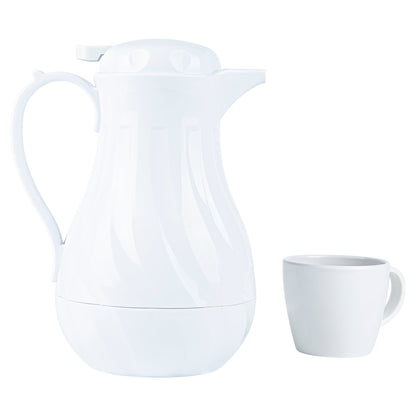 Restpresso 42 oz White Thermal Coffee Carafe / Server - 8" x 6" x 10" - 1 count box