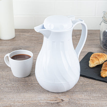 Restpresso 42 oz White Thermal Coffee Carafe / Server - 8" x 6" x 10" - 1 count box
