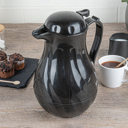 Restpresso 64 oz Black Thermal Coffee Carafe / Server - 8 3/4" x 6 1/4" x 11" - 1 count box