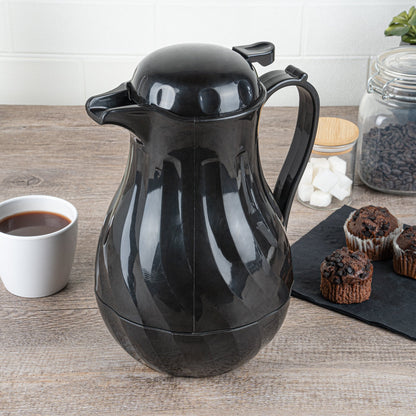 Restpresso 64 oz Black Thermal Coffee Carafe / Server - 8 3/4" x 6 1/4" x 11" - 10 count box