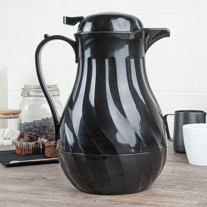 Restpresso 64 oz Black Thermal Coffee Carafe / Server - 8 3/4" x 6 1/4" x 11" - 10 count box