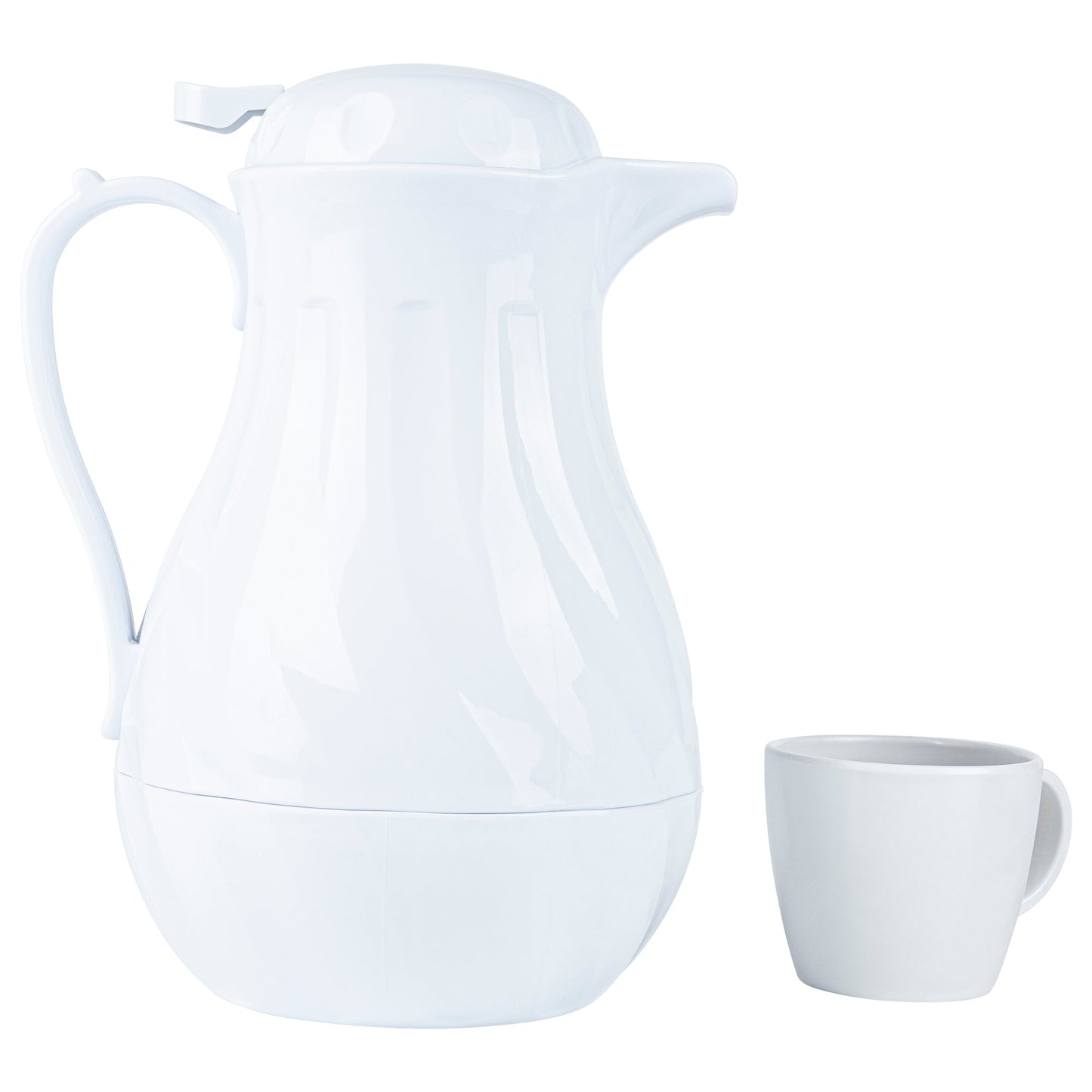 Restpresso 64 oz White Thermal Coffee Carafe / Server - 8 3/4" x 6 1/4" x 11" - 1 count box