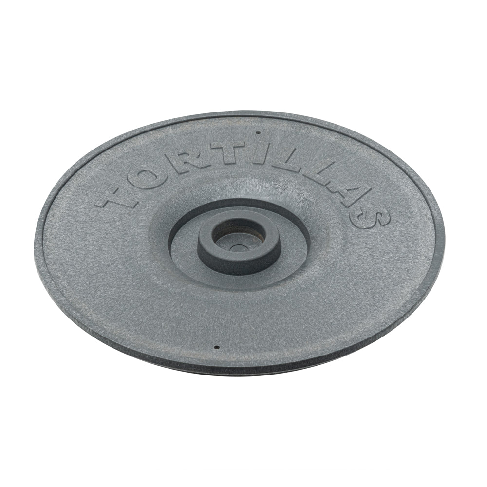 Chef 101 Round Gray Plastic Tortilla Warmer / Server - 8 1/2" x 8 1/2" x 2 1/4" - 1 count box