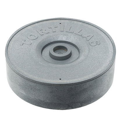 Chef 101 Round Gray Plastic Tortilla Warmer / Server - 8 1/2" x 8 1/2" x 2 1/4" - 10 count box