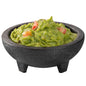 Chef 101 4 oz Round Black Thermal Plastic Molcajete Bowl - 4" x 4" x 1 1/2" - 10 count box