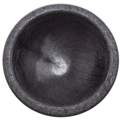 Chef 101 4 oz Round Black Thermal Plastic Molcajete Bowl - 4" x 4" x 1 1/2" - 10 count box