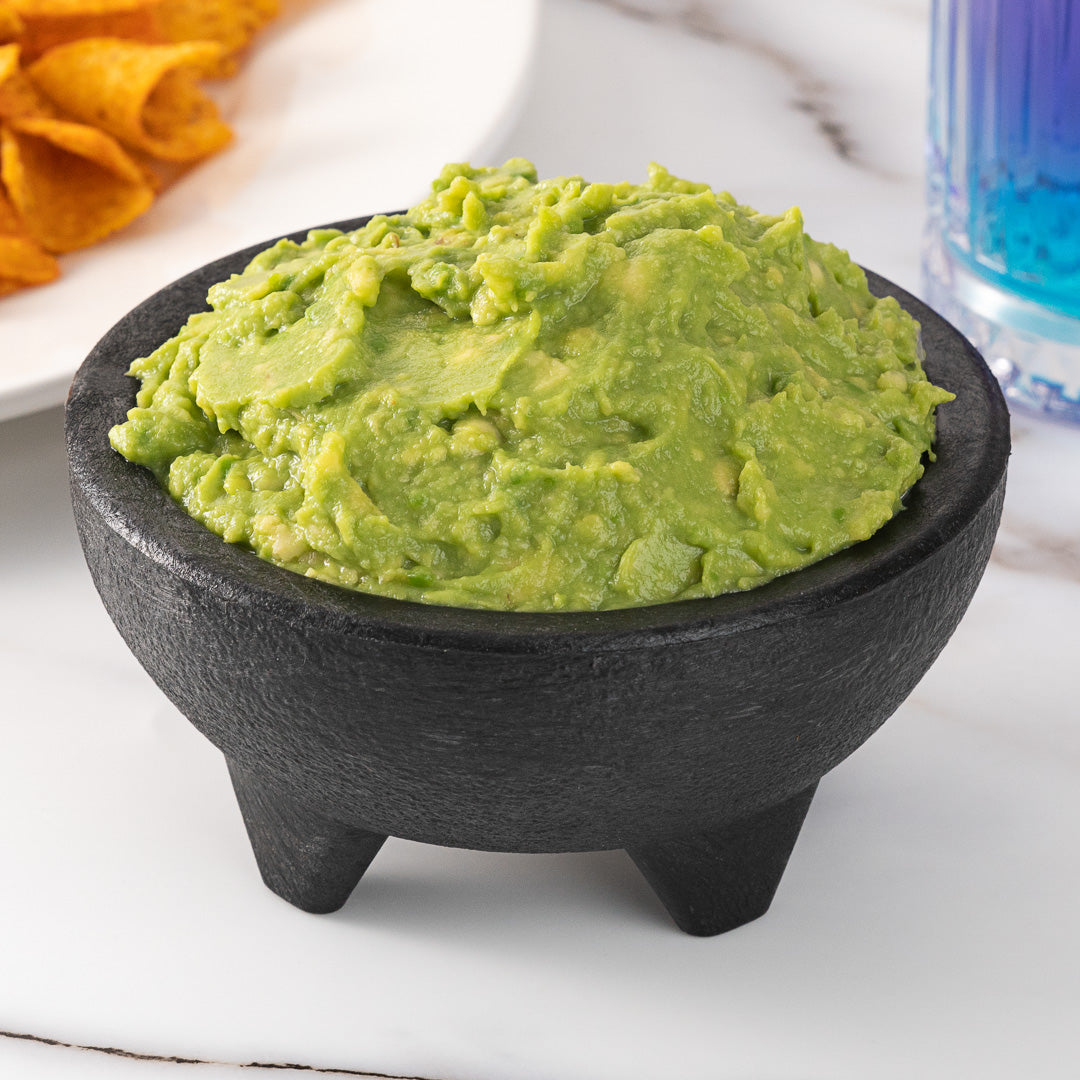 Chef 101 10 oz Black Thermal Plastic Molcajete Bowl - 5 1/4" x 5 1/4" x 2 1/2" - 1 count box