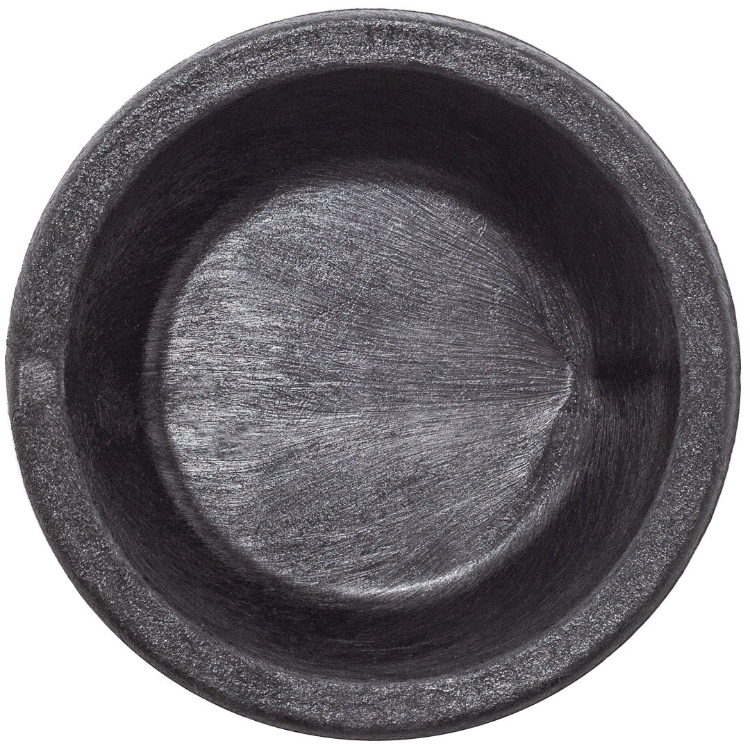 Chef 101 10 oz Black Thermal Plastic Molcajete Bowl - 5 1/4" x 5 1/4" x 2 1/2" - 1 count box