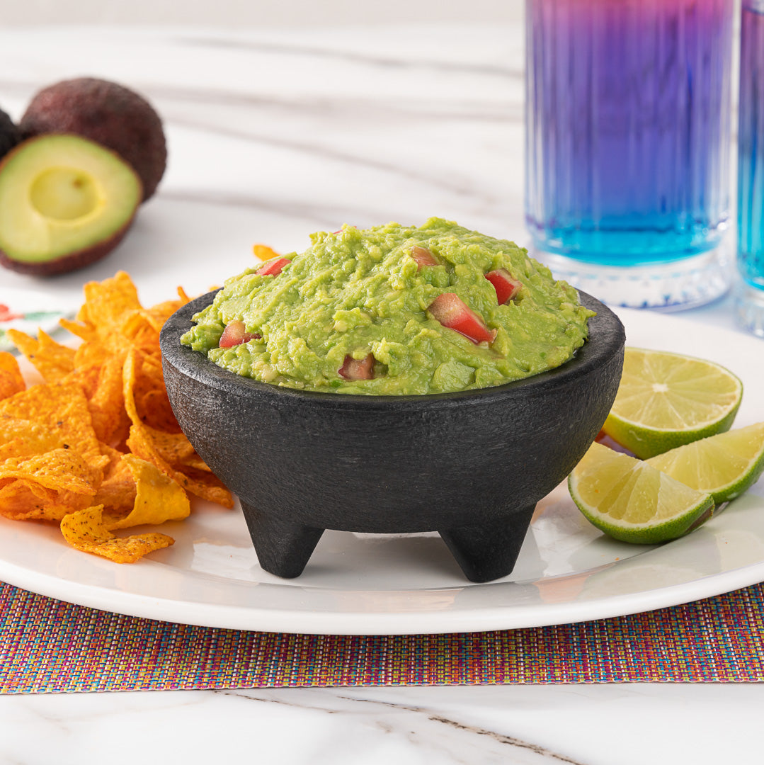 Chef 101 10 oz Black Thermal Plastic Molcajete Bowl - 5 1/4" x 5 1/4" x 2 1/2" - 1 count box