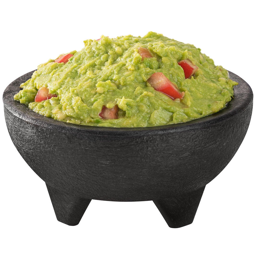 Chef 101 10 oz Round Black Thermal Plastic Molcajete Bowl - 5 1/4" x 5 1/4" x 2 1/2" - 10 count box