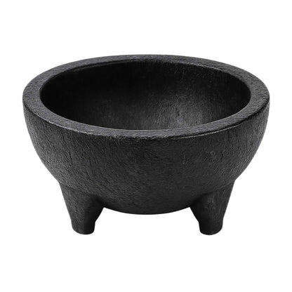 Chef 101 56 oz Black Thermal Plastic Molcajete Bowl - 8 3/4" x 8 3/4" x 4" - 1 count box