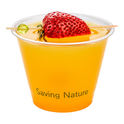 Sustain 9 oz Round Clear PLA Plastic Drinking Cup - Compostable - 3 3/4" x 3 3/4" x 2 3/4" - 1000 count box