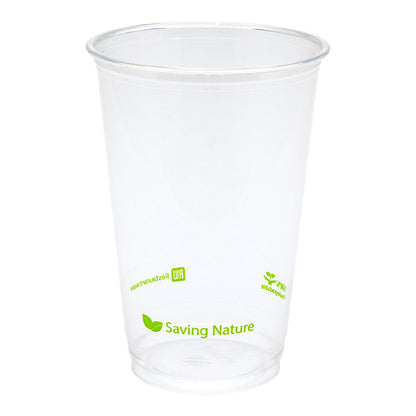 Sustain 16 oz Round Clear PLA Plastic Drinking Cup - Compostable - 3 3/4" x 3 3/4" x 4 3/4" - 1000 count box