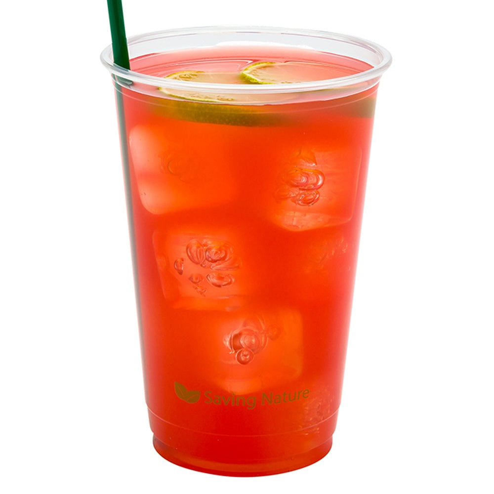 Sustain 16 oz Round Clear PLA Plastic Drinking Cup - Compostable - 3 3/4" x 3 3/4" x 4 3/4" - 1000 count box