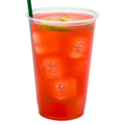 Sustain 16 oz Round Clear PLA Plastic Drinking Cup - Compostable - 3 3/4" x 3 3/4" x 4 3/4" - 1000 count box