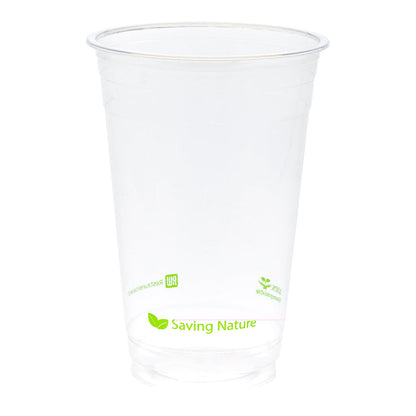 Sustain 20 oz Round Clear PLA Plastic Drinking Cup - Compostable - 3 3/4" x 3 3/4" x 5 3/4" - 1000 count box