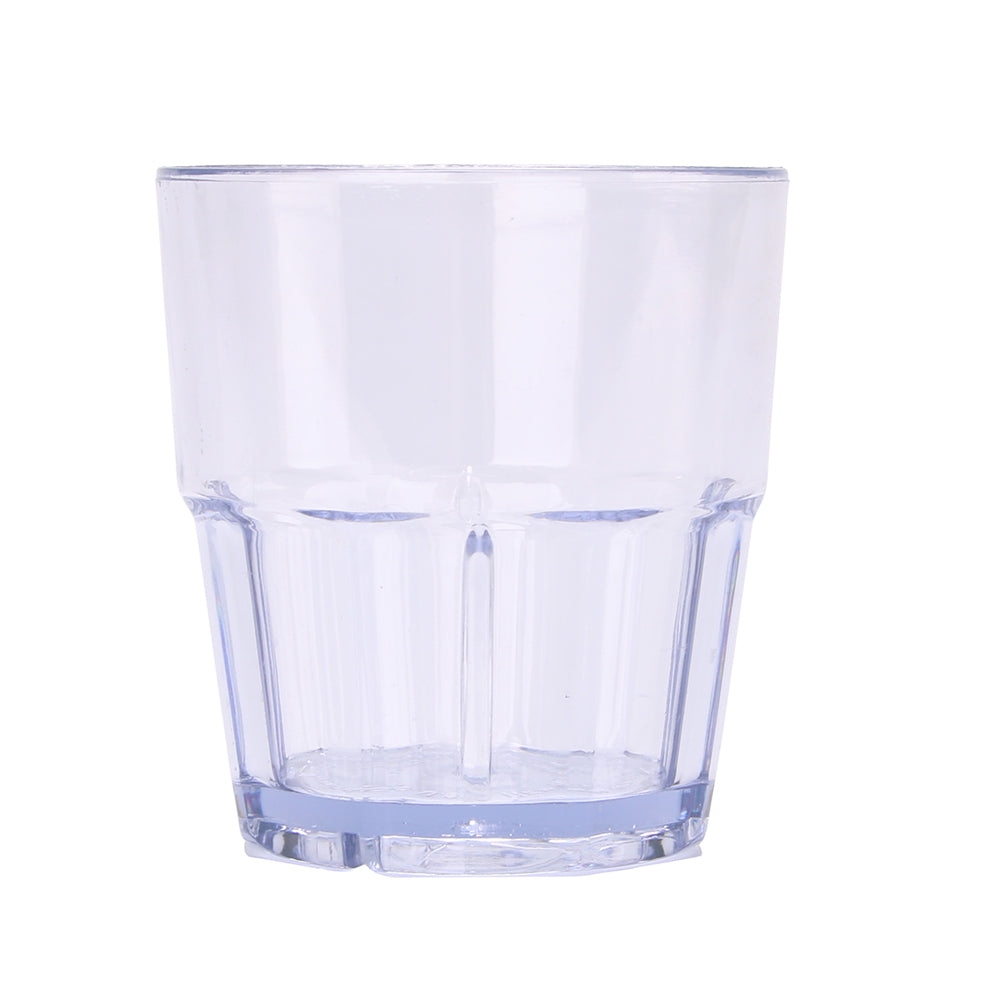Bev Tek 9 oz Clear Plastic Tumbler - Shatter-Resistant - 3 1/2" x 3 1/2" x 3 1/2" - 10 count box