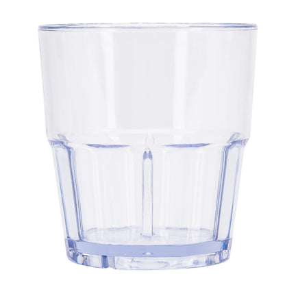 Bev Tek 9 oz Clear Plastic Tumbler - Shatter-Resistant - 3 1/2" x 3 1/2" x 3 1/2" - 10 count box