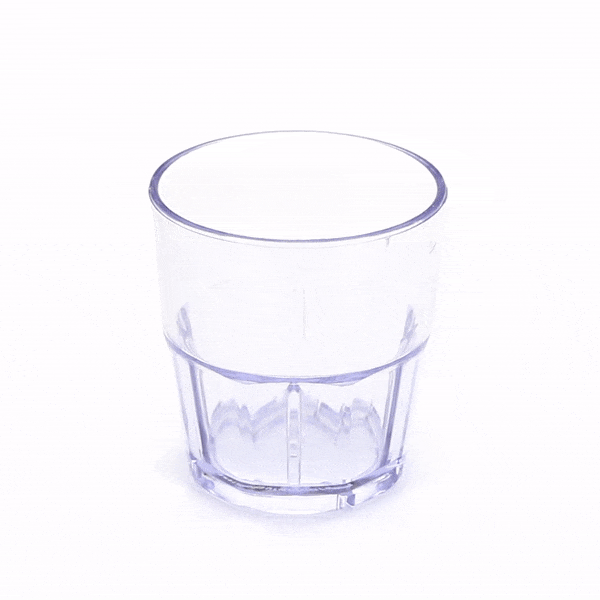 Bev Tek 9 oz Round Clear Plastic Tumbler - Shatter-Resistant - 3 1/2" x 3 1/2" x 3 1/2" - 50 count box