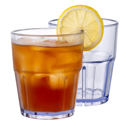 Bev Tek 12 oz Round Clear Plastic Tumbler - Shatter-Resistant - 3 1/2" x 3 1/2" x 4" - 50 count box
