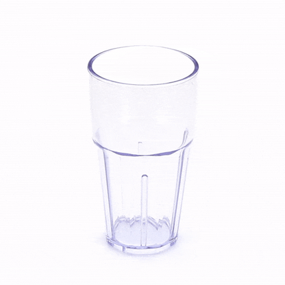 Bev Tek 16 oz Clear Plastic Tumbler - Shatter-Resistant - 3 1/2" x 3 1/2" x 6" - 10 count box