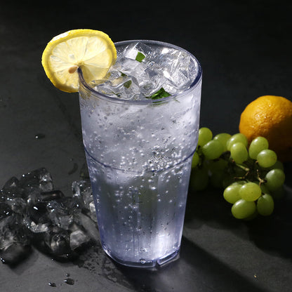 Bev Tek 16 oz Clear Plastic Tumbler - Shatter-Resistant - 3 1/2" x 3 1/2" x 6" - 10 count box