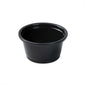 Chef 101 0.8 oz Round Black Plastic Portion Cup - 1 3/4" x 1 3/4" x 1" - 2000 count box