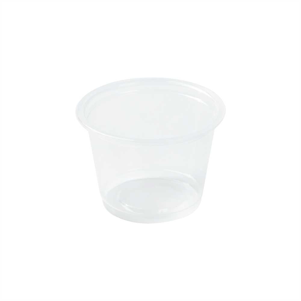 Chef 101 1 oz Round Clear Plastic Portion Cup - 1 3/4" x 1 3/4" x 1 1/4" - 2000 count box