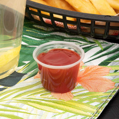 Chef 101 1 oz Round Clear Plastic Portion Cup - 1 3/4" x 1 3/4" x 1 1/4" - 2000 count box