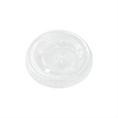 Chef 101 Round Clear Plastic Portion Cup Lid - Fits 0.8 and 1 oz - 1 3/4" x 1 3/4" x 1/4" - 2000 count box